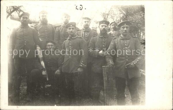 Militaria WK1 gruppenfoto bombe