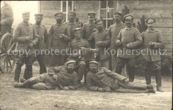 Militaria WK1 Bayern Landwehr Gruppenfoto