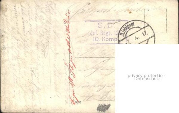 Militaria WK1 Gruppenfoto Inf.Regt stempel – Bild 2