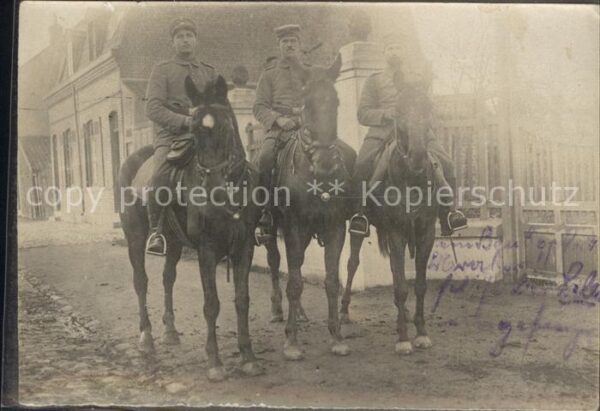 Militaria WK1 Pferde Gruppenfoto Kavaleria