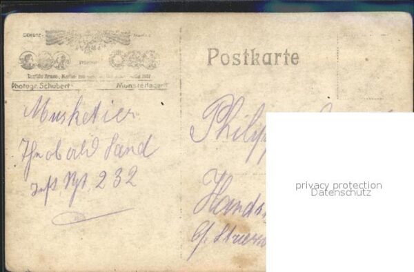 Militaria WK1 Portrait Infanterie Regiment 232 – Bild 2