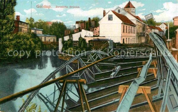 Goldap Ostpreussen Zerstörte Brücke
