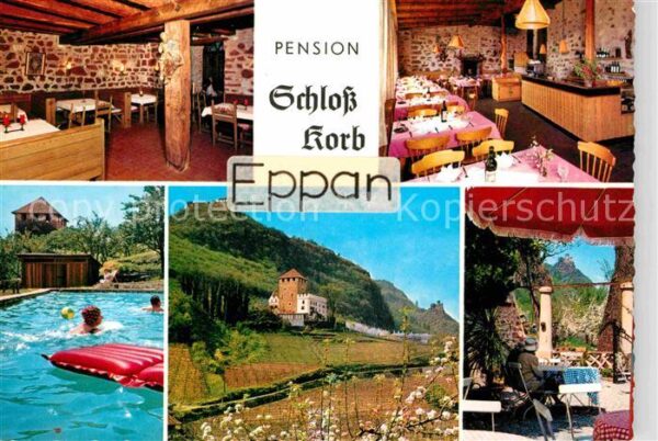Eppan Suedtirol Pension Schloss Korb Gasträume Schwimmb
