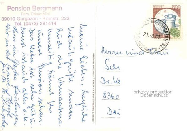 Gargazon Gargazzone Pension Bergmann – Bild 2