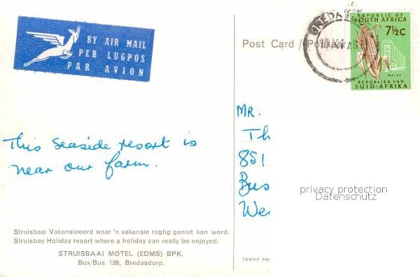 Suedafrika Southafrica RSA Struisbaai Motel – Bild 2