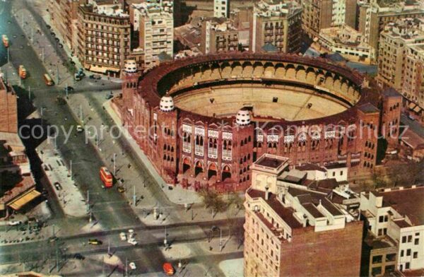 Barcelona Cataluna Vista aerea de la plaza de toros Monume