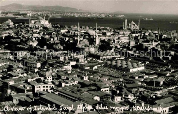 Istanbul Constantinopel Saint Sophia Blue Mosque Fliegeraufnahm