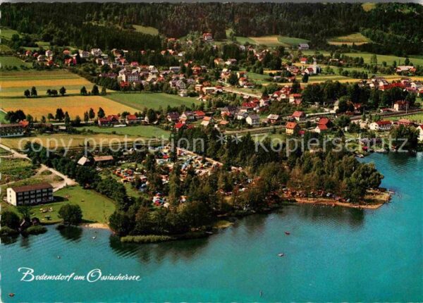 Bodensdorf Ossiacher See Fliegeraufnahme mit Camping Glaser