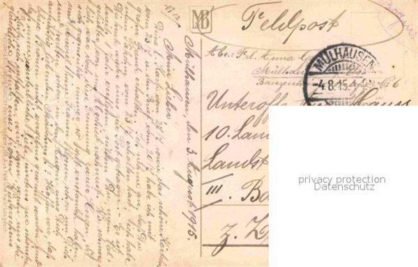 Militaria Poesie Grusskarte WK1 – Bild 2