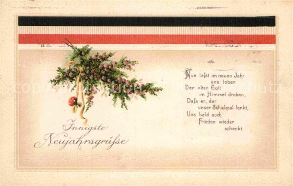 Militaria Poesie Neujahrgr?ssle WK1