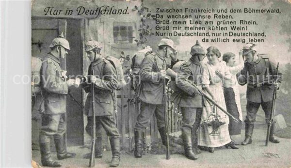 Militaria Poesie WK1 Soldaten mit Frauen
