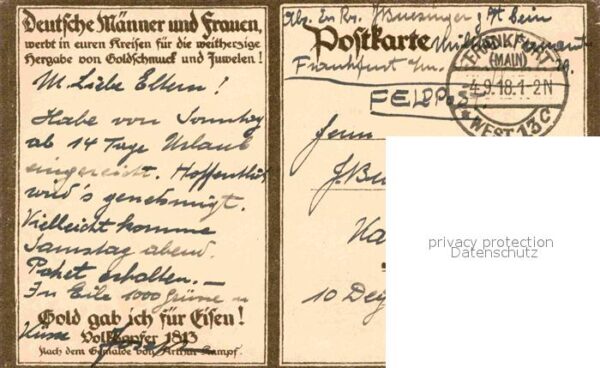 Militaria Politik Hergabe von Goldschmuck und Juwelen WK1 – Bild 2