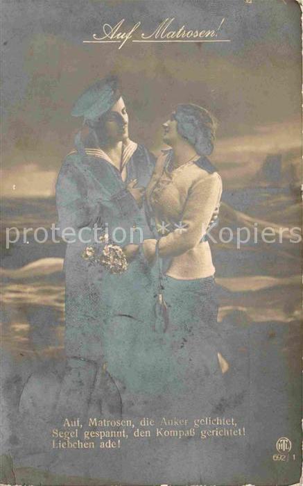 Militaria Marine Matrosen mit  Frau WK1