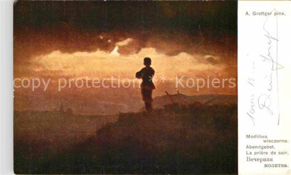 Militaria Religion Abendgebet Krieg WK1
