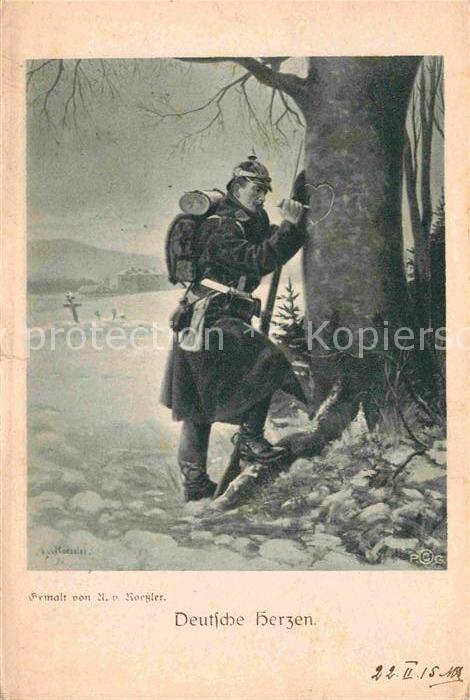 Militaria WK1 Deutsche Herzen Küntlerkarte