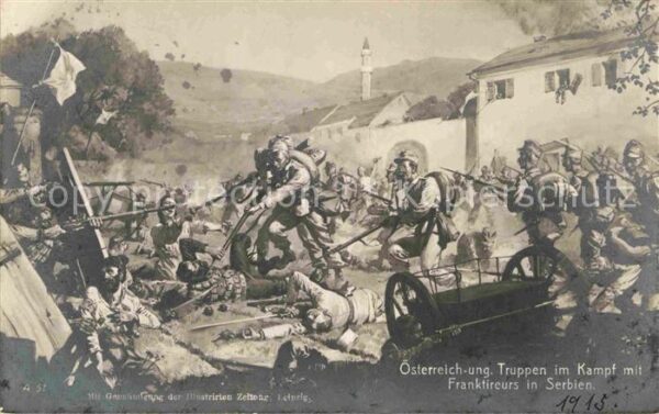 Militaria Osten Österreich-ung. Truppen im Kampf mit Fr