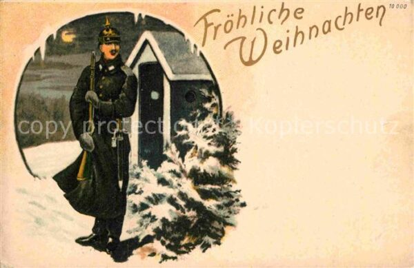 Militaria Weihnachten Silvester Fröhliche Weihnachten WK1 Künstlerkarte