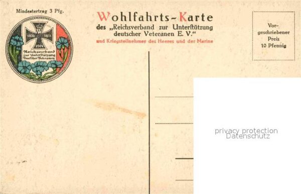 Militaria Generaele Stab Deutschland General von Beseler Wohlfahrtskarte WK1 – Bild 2