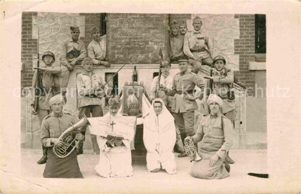 Militaria Frankreich Dragoner Regiment 22 Müsiker Gruppenfot