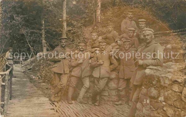 Militaria Schuetzengraben WK1 Unterstand Gruppenfoto
