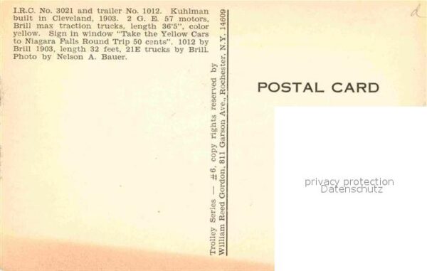 Strassenbahn I.R.C. No. 3021 Trailer No. 1012 Kuhlma – Bild 2