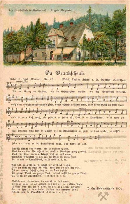 Liederkarte Da Draakschenk Breitenbach Erzgebirge L