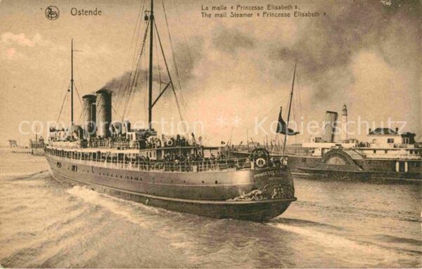 Dampfer Binnenschifffahrt Malle Princesse Elisabeth Ostende