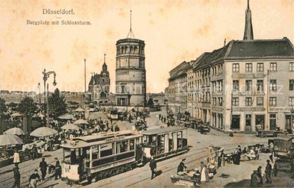Strassenbahn Düsseldorf Burgplatz Schlossturm