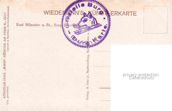 Verlag Wiedemann WIRO Nr. 2062 C Bad Münster am Stein Burg Ebernb – Bild 2