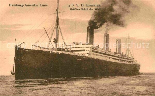 Dampfer Oceanliner S.S.D. Bismarck Hamburg-Amerika Linie