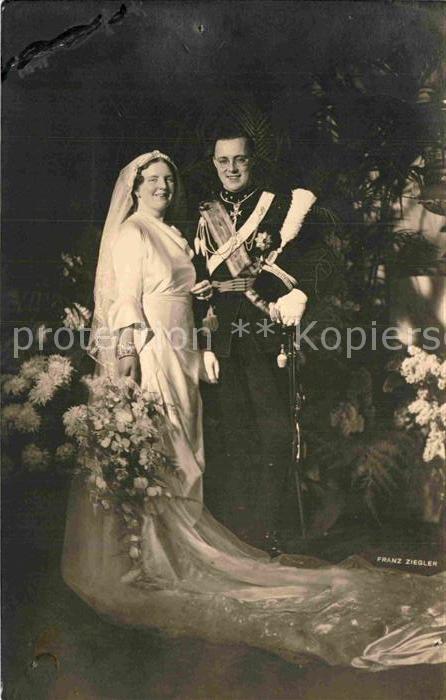 Adel Niederlande Prinselijk Bruidspaar 7 Januari 1937