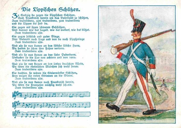 Liederkarte Die Lippischen Schützen Detmold