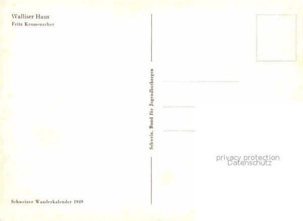 Kuenstlerkarte Fritz Krumenacher Walliser Haus – Bild 2