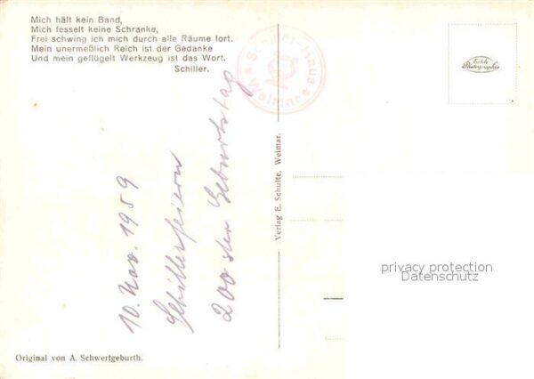 Schiller Friedrich Schillerbank Park zu Weimar – Bild 2