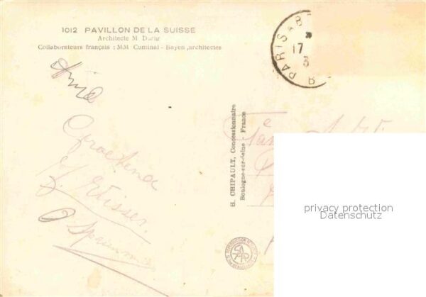 Exposition Internationale Paris 1937 Pavillon de la Suisse – Bild 2