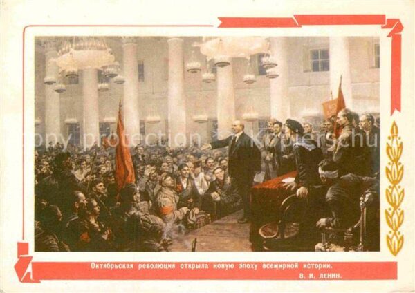 Politik Geschichte Lenin Revolution Künstlerkarte Serov