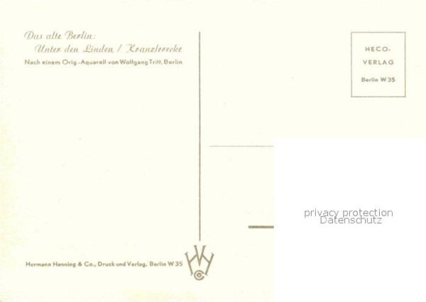 Kuenstlerkarte Wolfgang Tritt Berlin Unter den Linden – Bild 2