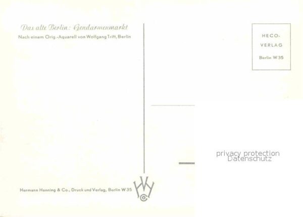 Kuenstlerkarte Wolfgang Tritt Berlin Gendarmenmarkt – Bild 2