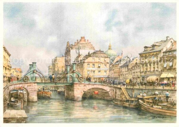 Kuenstlerkarte Wolfgang Tritt Berlin Jungfernbrücke