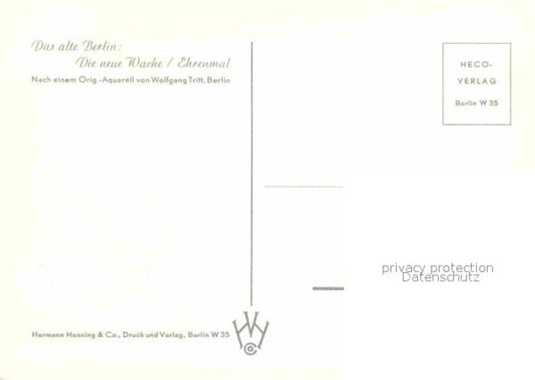 Kuenstlerkarte Wolfgang Tritt Berlin Neue Wache Ehrenm – Bild 2