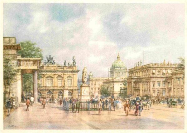 Kuenstlerkarte Wolfgang Tritt Berlin Linden Partie am