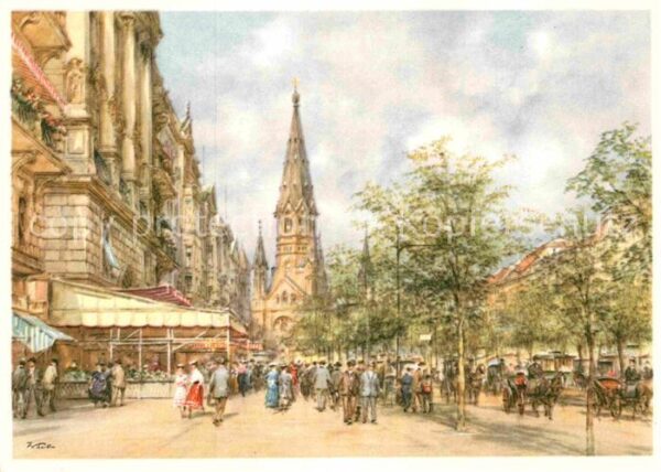 Kuenstlerkarte Wolfgang Tritt Berlin Kurfürstendamm