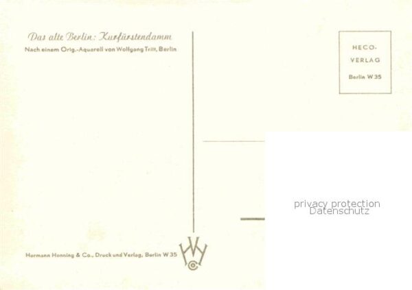 Kuenstlerkarte Wolfgang Tritt Berlin Kurfürstendamm – Bild 2