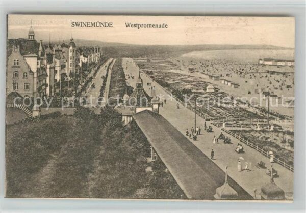 Swinemuende Swinoujscie Fliegeraufnahme Westpromenade