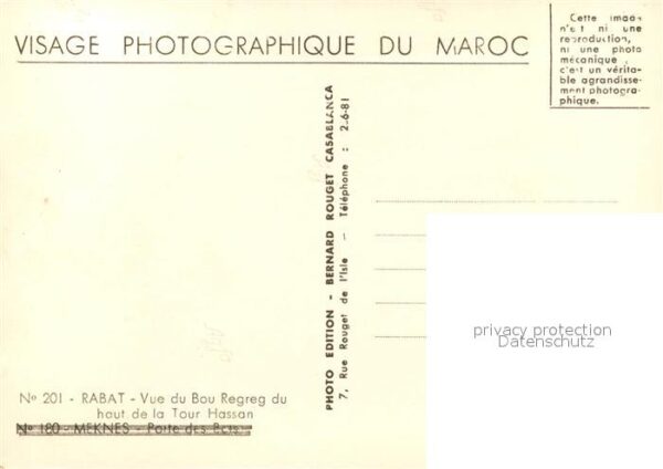 Rabat Marokko Vue du Bou Regreg du haut de la Tour Ha – Bild 2