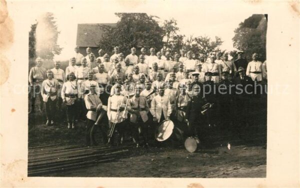 Militaria Musik Gruppenfoto Trommel Posaune