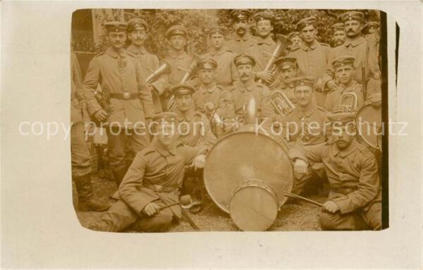 Militaria Musik Trommel Trompete WK1