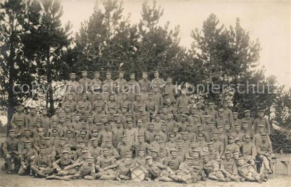Militaria Gruppenfoto WK1 Trommel