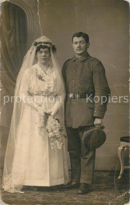 Militaria Deutschland WK1 Hochzeit Knick Uniform Landwehr Brautkl
