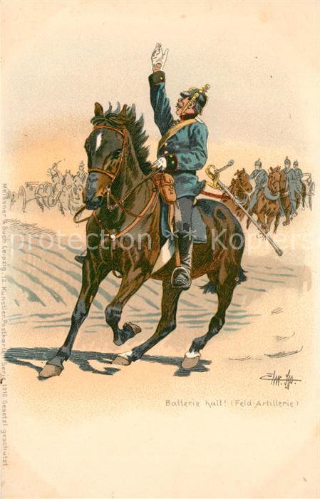 Militaria Deutschland Artillerie Litho